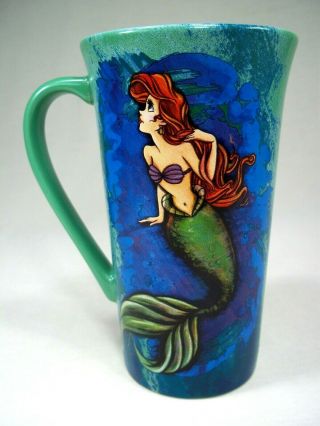 Retired Disney Store Art Of Ariel The Little Mermaid Ceramic Coffee Cup Tall Mug