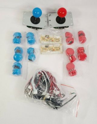 Arcade Diy Kits Controller Usb Encoder To Pc Games Red/blue Joystick Buttons