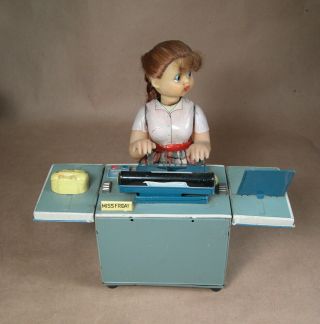 Vintage “miss Friday The Typist ” 1950’s Battery Operated Tin Toy