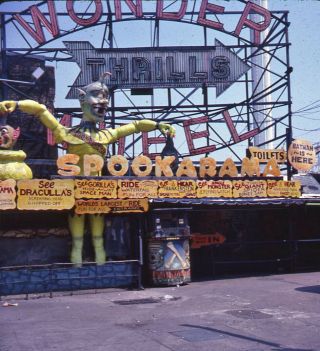 Set Of 12 Vintage Stereo Realist Photo 3d Stereoscopic Slides Coney Island 1982