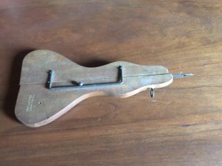 Antique Sliding Threader Sewing Tool Hooked Rug Wooden Ross Vintage Pat.  1881