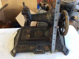 F W Muller 19 Child Sewing Machine Hand Crank Cast Iron Antique Made In Germany 3