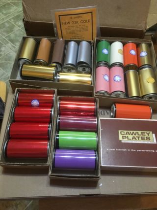 Vintage 3 Inch Kingsley Machine Foil Rolls Hot Foil Stamping
