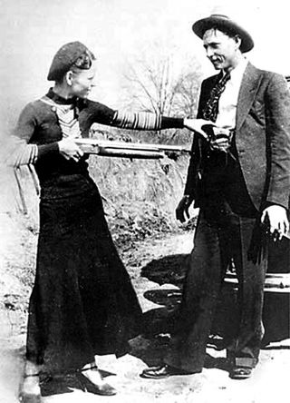 Bonnie And Clyde 8x10 Photo 1933 Bank Robbers (b)
