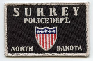 Surrey North Dakota Nd Police Patch