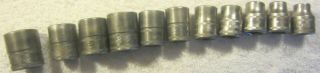 Vintage 11 Piece Snap On 3/8 " Drive,  Socket Set,  Metric Fsm 8mm To 18 Mm,  6 Point