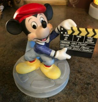 Vintage Disney Mgm Studios Director Mickey Mouse Figurine Red Hat W Clapperboard