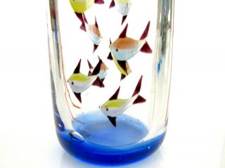 Vintage Murano Art Glass Freeform Fish Aquarium Studio Vase X Large Size 21.  5cm 2
