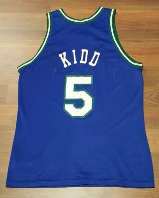 90 ' s Vintage Dallas Mavericks Jason Kidd Champion Basketball NBA Jersey Size 48 2