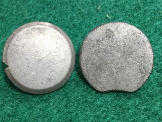 Antique Early 19th C.  Pre - Civil War Era White Metal Flat Buttons - Goodyears