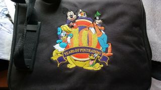 Disney 10 Years Large Pin Trading Bag Over Shoulder Strap And Handle
