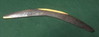 Vintage Traditional Tribal Art Central Australian Walpiri Mulga Wood Boomerang 2