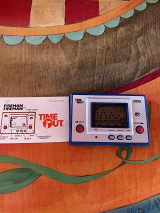 Nintendo Mego Time Out " Fireman Fireman " Vintage Electronic Handheld Video Game