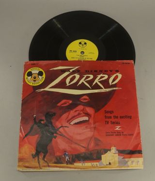 1950 ' S WALT DISNEY ZORRO 78 RPM RECORD IN SLEEVE 3