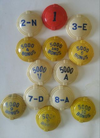 Complete 1947 United Nevada Pinball Bumper Caps Set