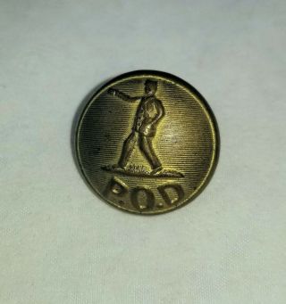 Early Post Office Department Brass Button Chas Rubens & Co Chicago P.  O.  D.