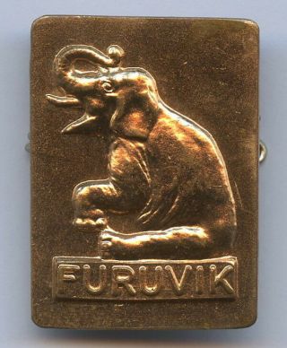 Sweden Amusement Park Furuvik Elephant Vintage Badge Pin Grade