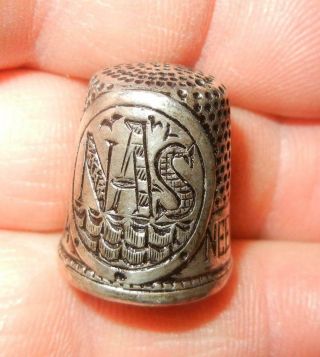 Vintage Needle Artists By The Sea Sterling Silver Thimble Signed H.  D.