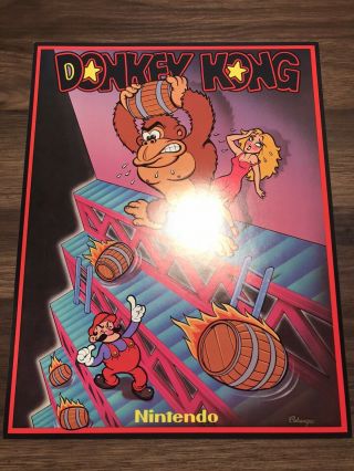 Vintage Donkey Kong Nintendo Arcade Game Flyer Nos Rare