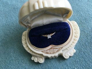 Vintage Wedding / Engagement Ring 10k Yellow Gold W/ Diamond 0.  2tcw Size 7 1/4