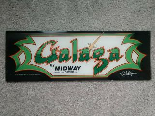 Rare Vintage 1981 Midway Galaga Video Arcade Game Marquee Plexiglass