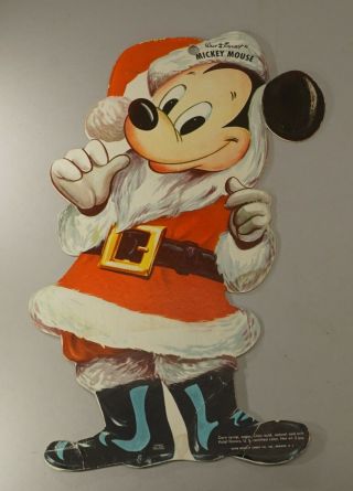 Vintage Mickey Mouse Walt Disney Cardboard Novelty Candy Ad Sign 8 " X14 "