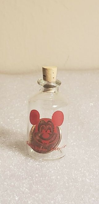 Vintage Walt Disney Productions Mickey Mouse Penny In A Bottle W/cork 1979 - D