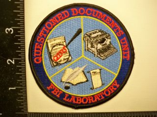 Federal Fbi Lab Question Documents Unit Patch Washington,  Dc Police Forensic Vwe
