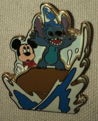 Disney - Mickey And Stitch With The Sorcerer’s Hat On A Boat - 2005 3d Pin