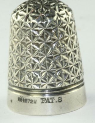 Victorian Antique Sterlig Silver Horner Looking Diamond Pattern Thimble