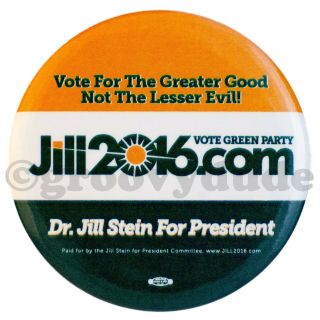 Official Dr.  Jill Stein For President 2016 Green Party 2 - 1/4 " Pin Pinback Button