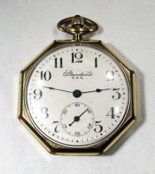 Vintage Gold Filled 7 Jewel York Standard Pocket Watch C2923 2
