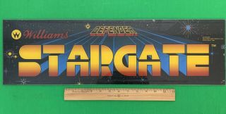 Vintage Defender Stargate Arcade Game Room Sign Marquee 24.  25 " X 7.  25 "