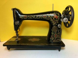Antique 1910 Singer 66 Red Eye 15 Treadle Sewing Machine Head G8137672