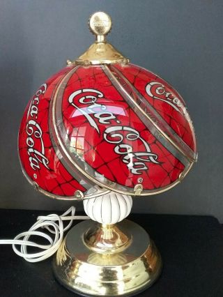 Coca - Cola Brand Touch Lamp/3 Way Advertising Vintage 1997 Red & Gold 14 X 9