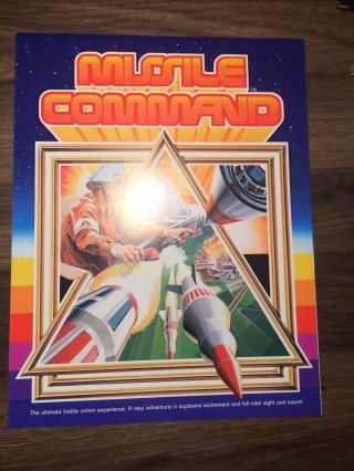 Vintage Atari Missile Command Arcade Machine Game Flyer