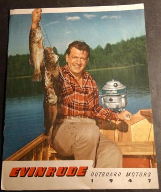 Vintage 1947 Evinrude Outboard Motor Sales Brochure Poster Size (471)