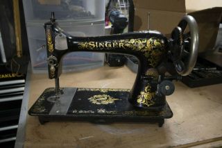 Singer Model 27 Sewing Machine With Rare Pheasant Decals,  1910