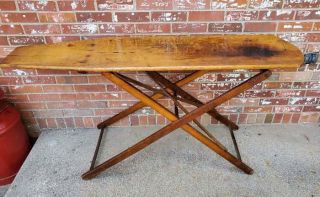 Vintage Wooden Ironing Board Handmade 59x15 "