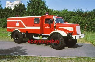 Fire Apparatus Slide,  Engine,  Schnelldorf / Germany,  1963 Mb 4x4 / Bachert