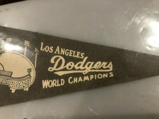 Los Angeles Dodgers World Champions Mini Pennant Vintage 1959 1963 1965 2