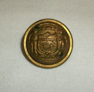 Vintage Wisconsin State Seal Uniform Button Scovill Mf 