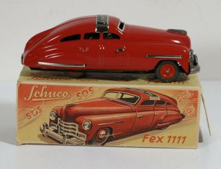 Vintage Schuco Fex 1111 Tin Wind - Up Car With Box
