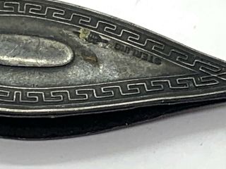 Antique Victorian Sterling Tatting Shuttle Greek Key Design - 7.  2 Grams 2