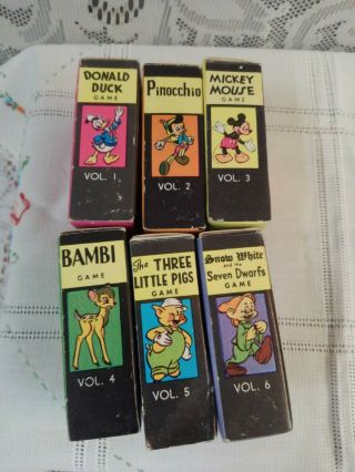 Vintage Disney Card Games Russell Mfg Co Bambi Donald Duck Pinocchio Mickey