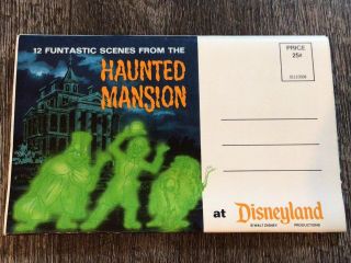 Vintage 1970s Disneyland Haunted Mansion Picture Postcard Folder