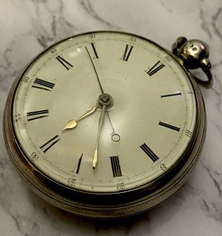 Circa 1790 Rare Center Second Fusee Silver Pocket Watch Delahoyde Dublin Ireland