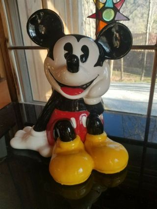 Vintage Treasure Craft Walt Disney Mickey Mouse Sitting Ceramic Cookie Jar