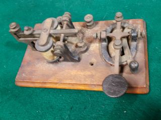 Vintage Bunnell Telegraph Key And Sounder On Board (k.  O.  B. ) Set