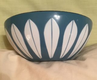 Vintage Cathrineholm Of Norway Blue Enamelware 5.  5” Bowl Lotus Mcm